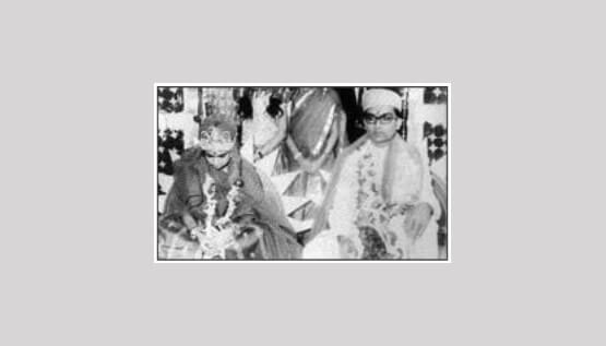 Aditya and Rajashree at their wedding on January 19, 1965