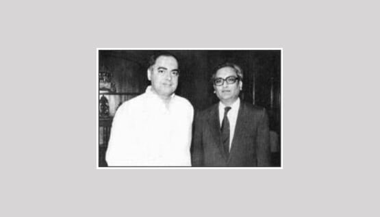 Kindred souls: with Prime Minister Rajiv Gandhi in 1987