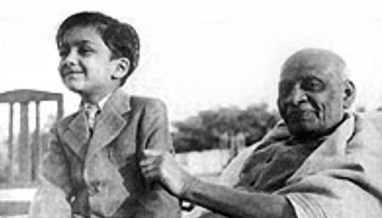 Aditya, aged seven, with Sardar Patel