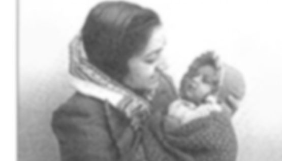 Aditya, newly born, with mother Saraladevi in 1943
