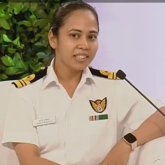 Lieutenant Commander Annu Prakash of the Indian Navy at Hindustan Times Leadership Summit HTLS 202