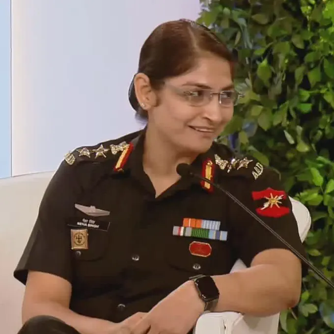 Colonel Neha Singh of the Indian Army at Hindustan Times Leadership Summit HTLS 2023