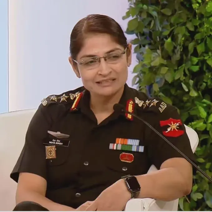 Colonel Neha Singh of the Indian Army at Hindustan Times Leadership Summit HTLS 2023