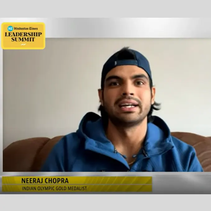 Neeraj Chopra at Hindustan Times Leadership Summit HTLS 2023